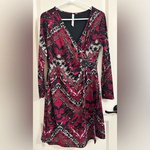 NY Collection Petite Faux Wrap ¾ sleeve dress sz PM